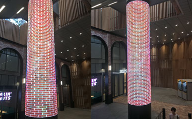 半岛·体育BOB官方网站P2.5柔性LED圆柱屏亮相韩国地铁站